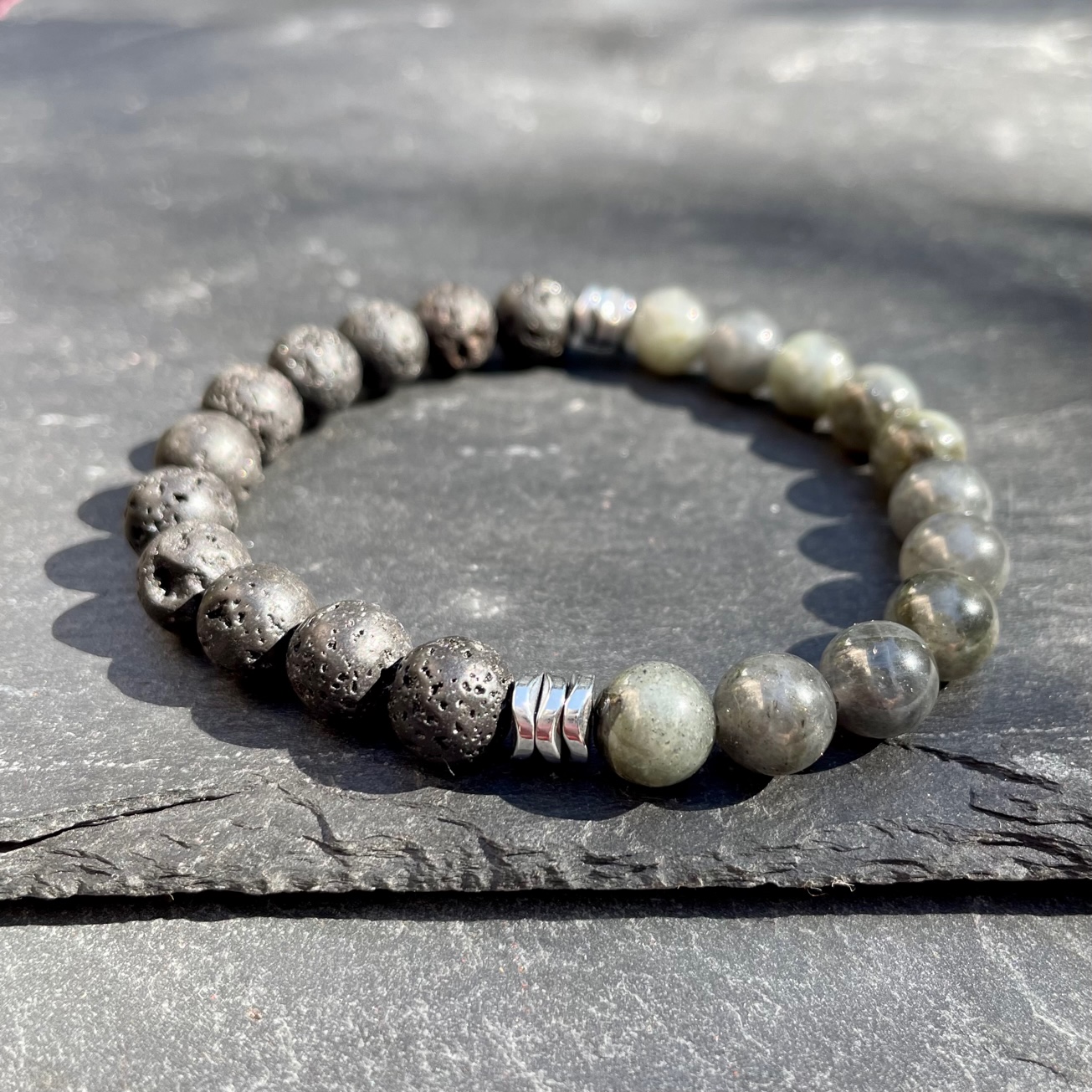 Bracelet homme pierre naturelle labradorite