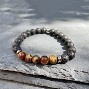 bracelet homme oeil de tigre belle de lune