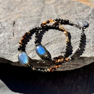 bijou pierre naturelle labradorite tourmaline obsidienne