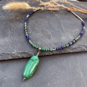 collier femme malachite belle de lune