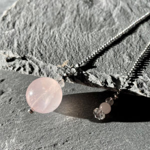 pendule divinatoire quartz rose belle de lune