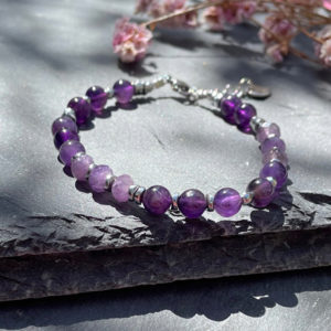 bracelet en améthyste femme belle de lune