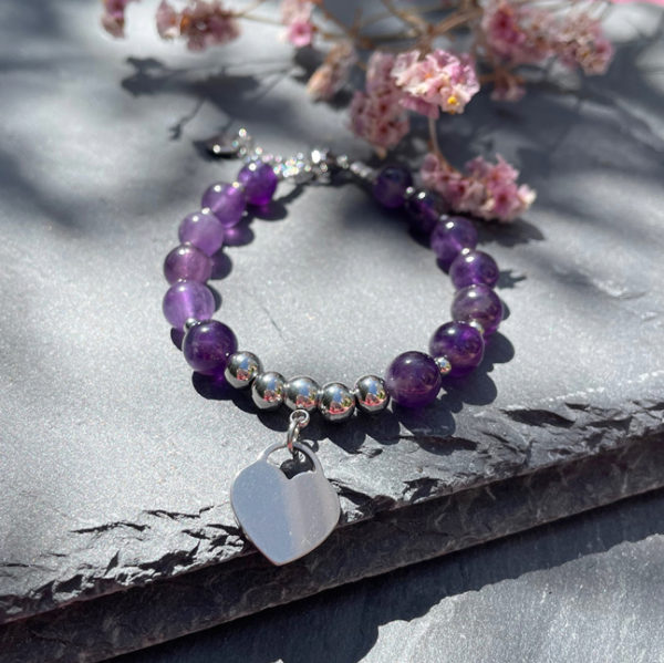 bracelet en améthyste femme belle de lune