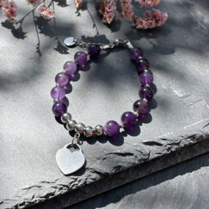 bracelet en améthyste femme belle de lune