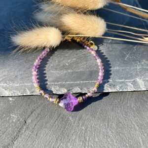 bracelet amethyste trefle belle de lune