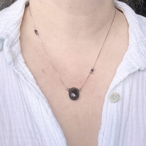 collier obsidienne oeil celeste belle de lune