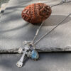 Collier labradorite Croix belle de lune-5033 Collier labradorite Croix belle de lune