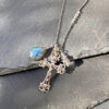 Collier labradorite Croix belle de lune5023 Collier labradorite Croix belle de lune