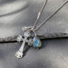 Collier labradorite Croix belle de lune5032 Collier labradorite Croix belle de lune