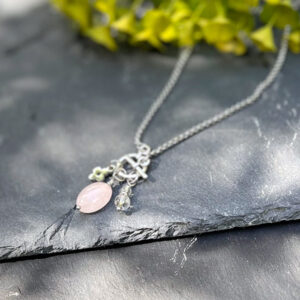 collier quartz rose belle de lune