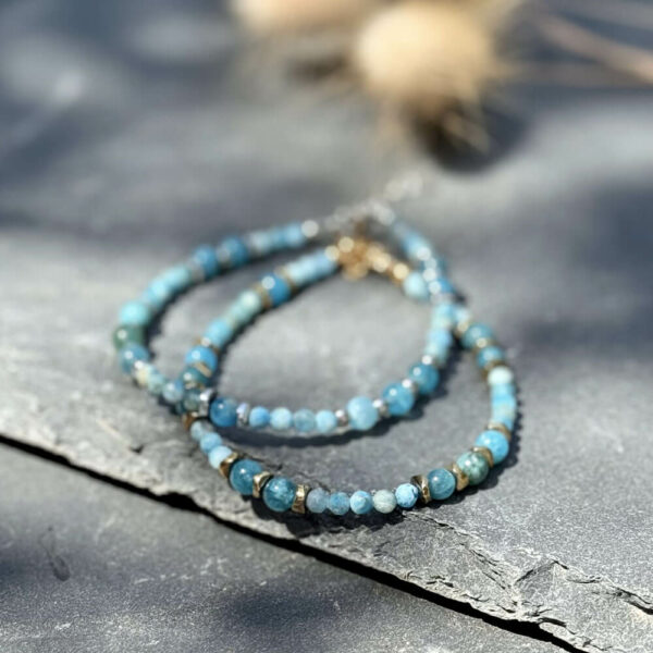 bracelet en pierre apatite pour femme