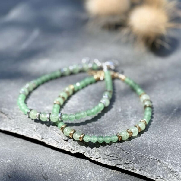 bracelet en pierre aventurine verte