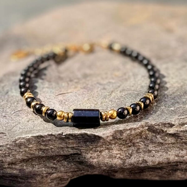 bracelet tourmaline noire vue detaillee