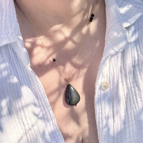 Collier en obsidienne œil céleste Naël – Image 2