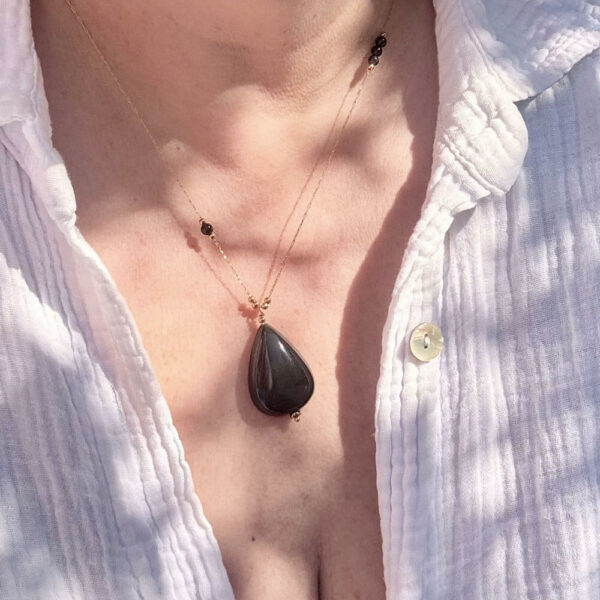 Collier en obsidienne œil céleste Naël – Image 4