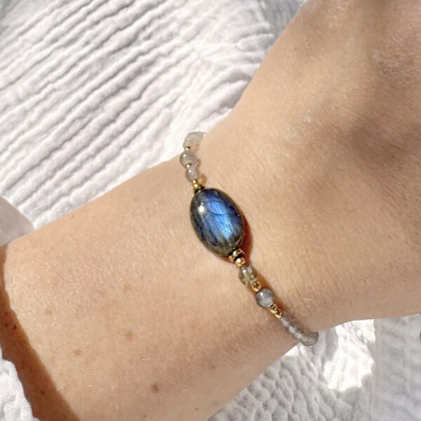 Bracelet de protection en labradorite, pierre contre les énergies négatives.