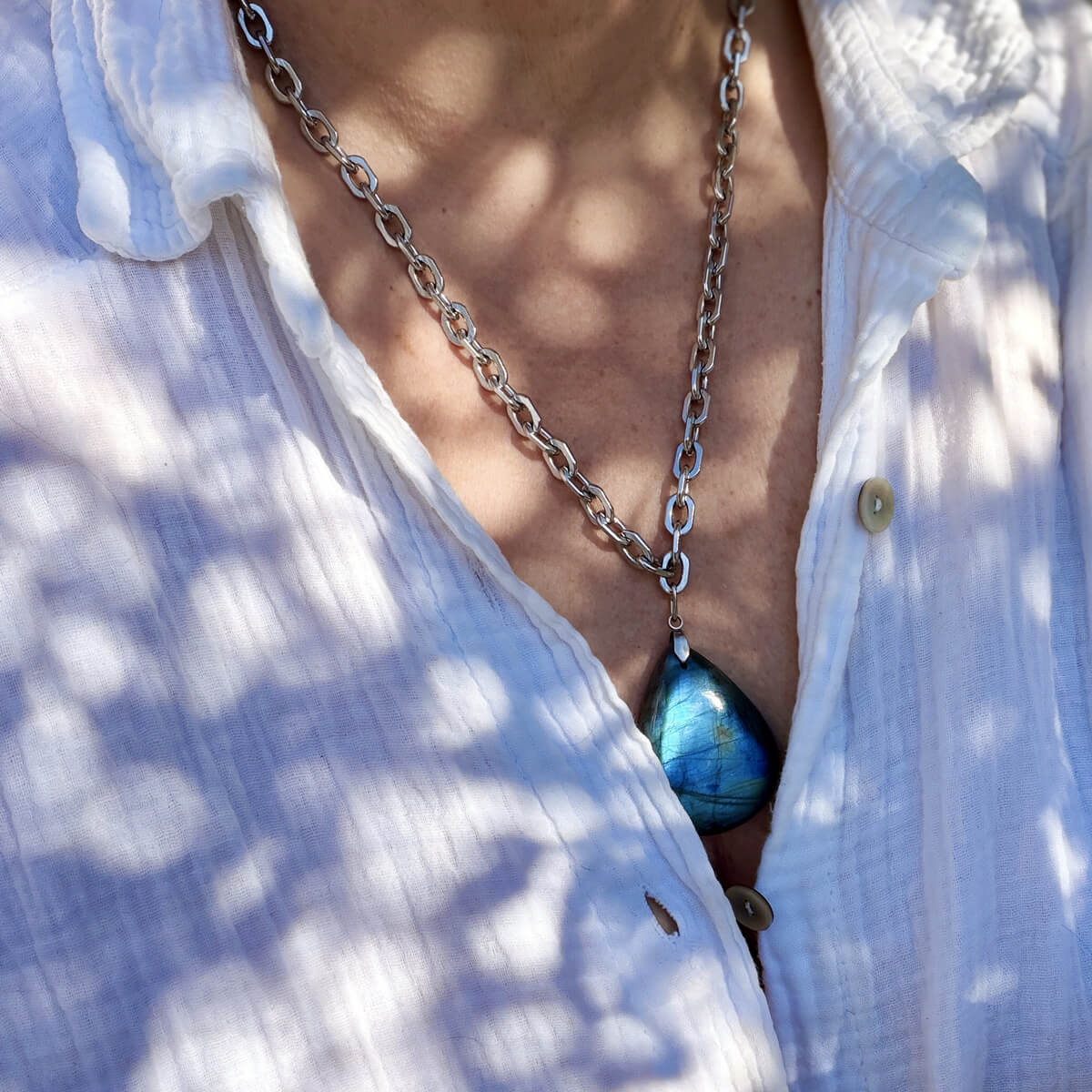 collier en labradorite pour les femmes Belle de lune