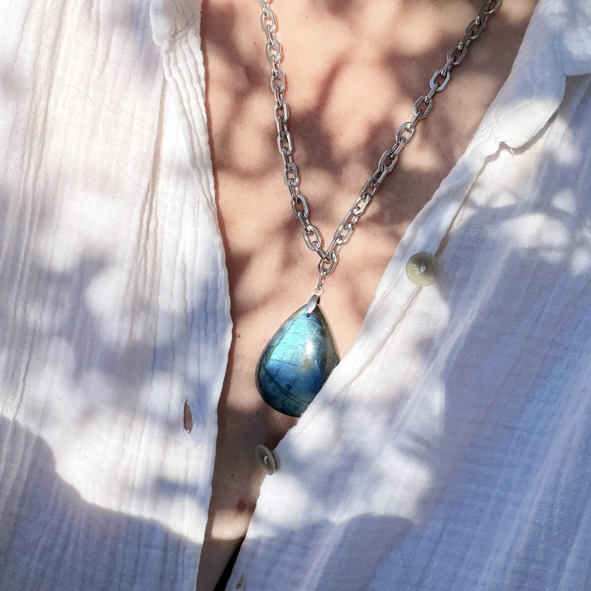 collier en labradorite pour les femmes Belle de lune