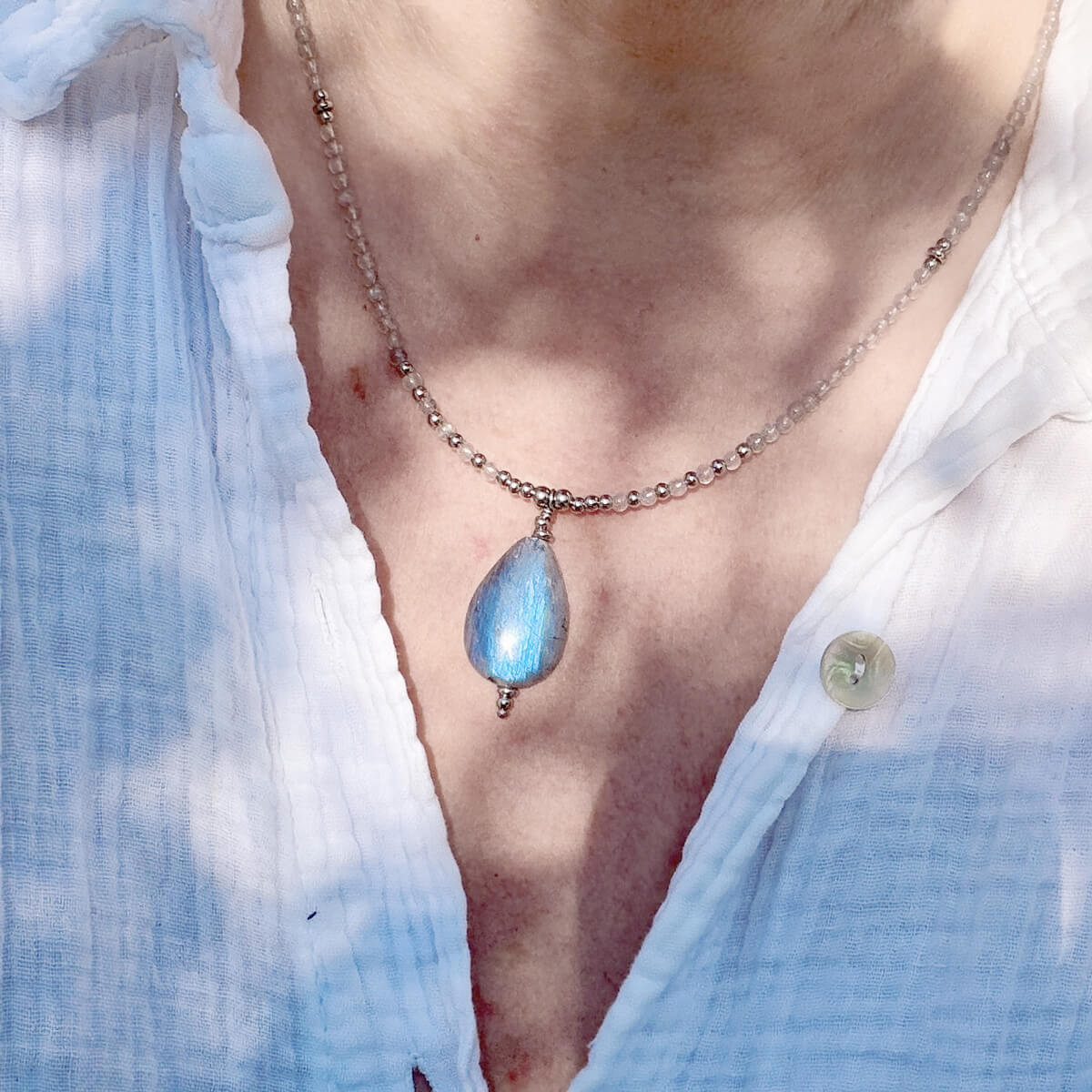 collier en labradorite pour les femmes Belle de lune