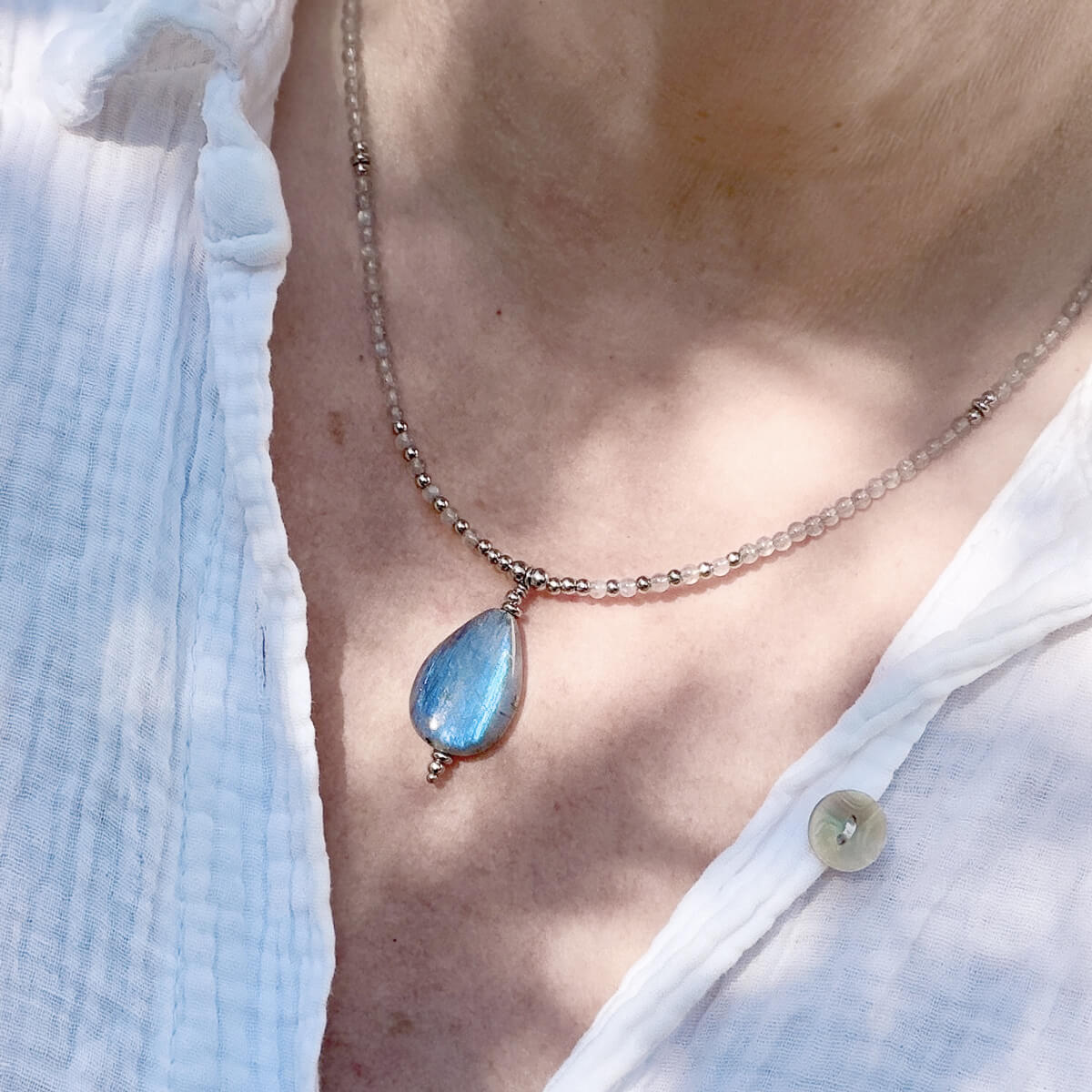 collier en labradorite pour les femmes Belle de lune