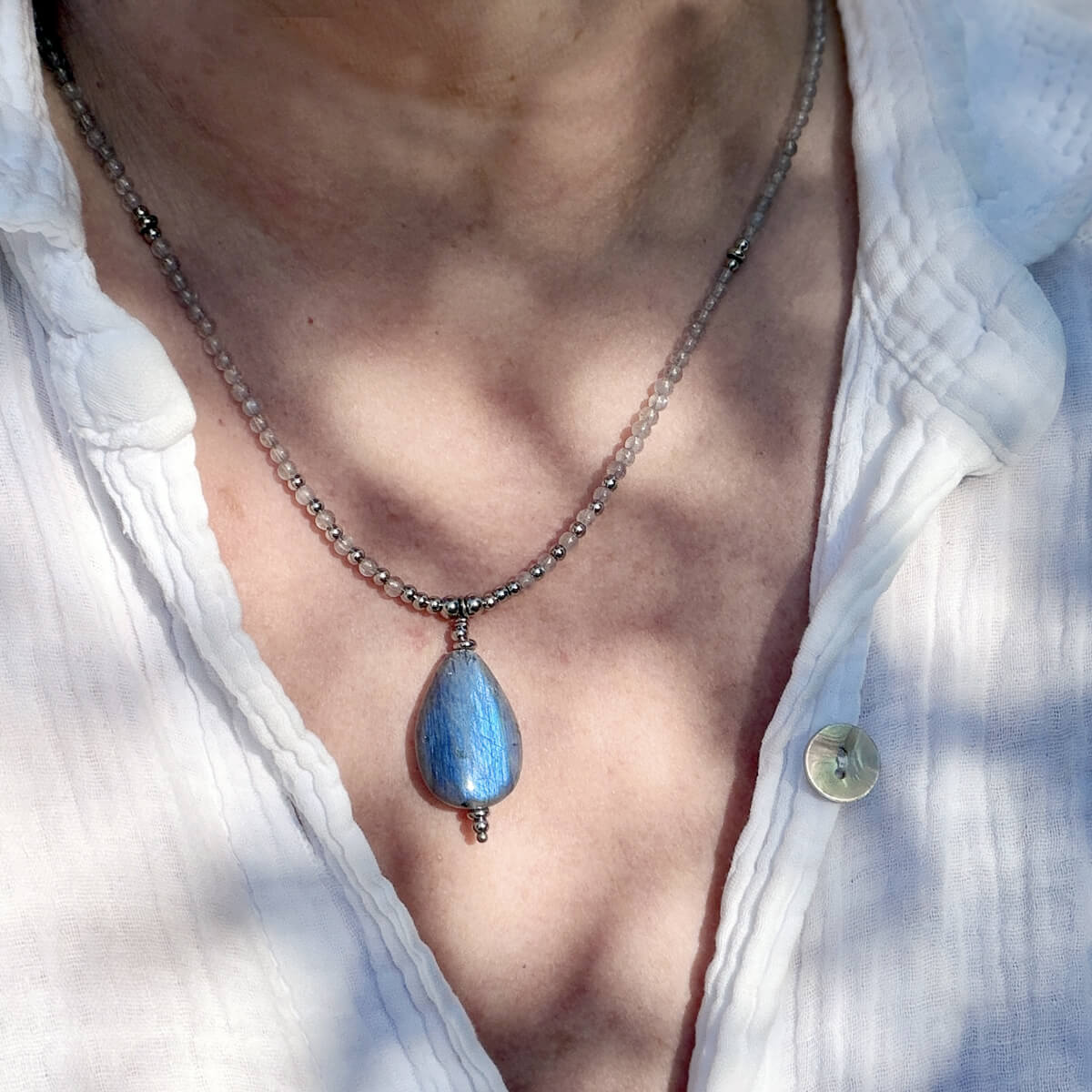 collier en labradorite pour les femmes Belle de lune