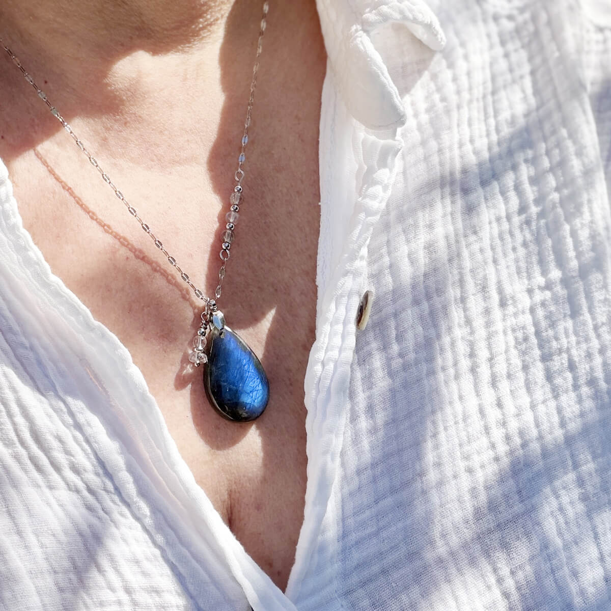 collier labradorite pour femme belle de lune