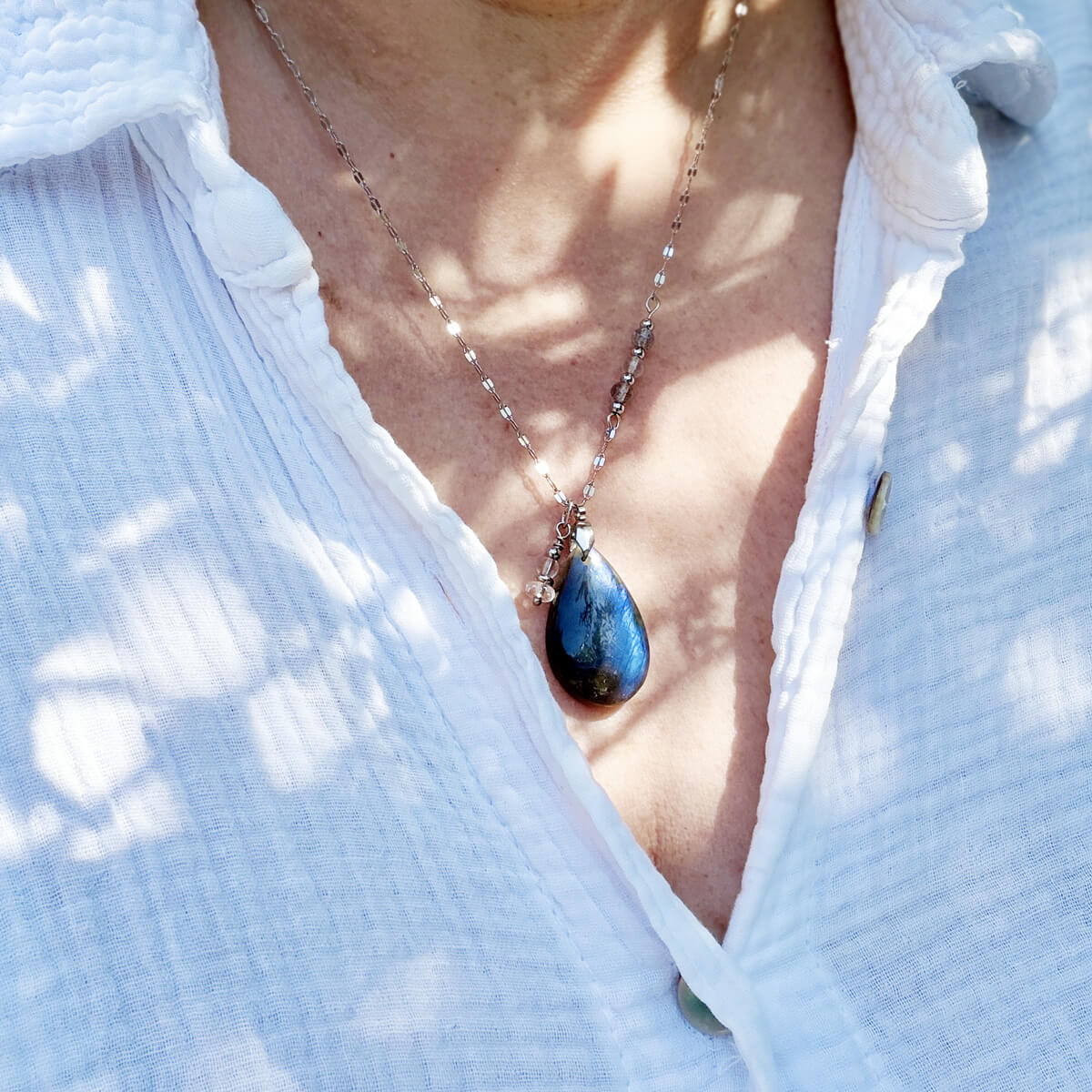 collier labradorite pour femme belle de lune