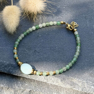 bracelet en amazonite et aventurine pour femme belle de lune