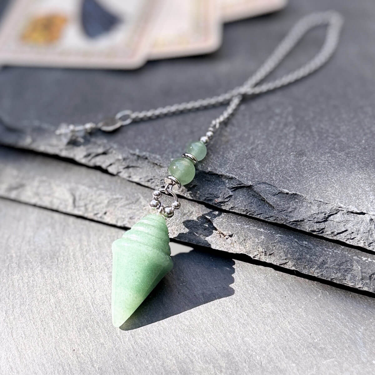 Pendule divinatoire en aventurine – Image 2