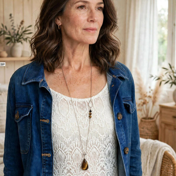 collier-œil-tigre-femme-goutte collier en œil de tigre femme
